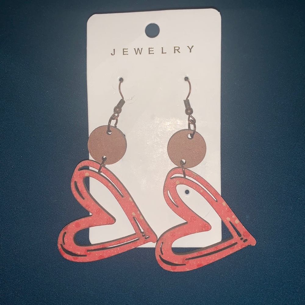 Heart shaped pierced ear rings, Brand new